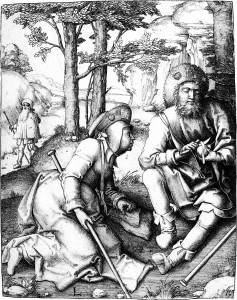 Lucas van Leyden, Resting Pilgrims, c. early 1500s.  These pilgrims needed food energy during their travels, but what about water?