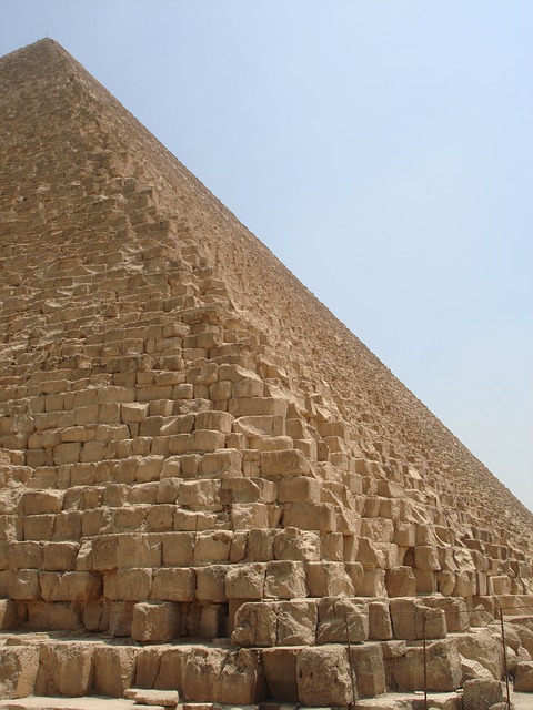 The jagged pyramid exterior without its smooth veneer.